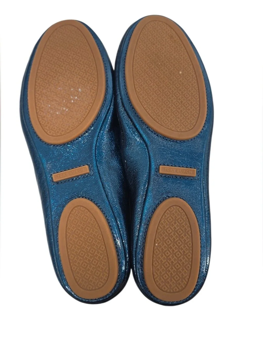 Tory Burch Minnie Blue Folding Flats 8